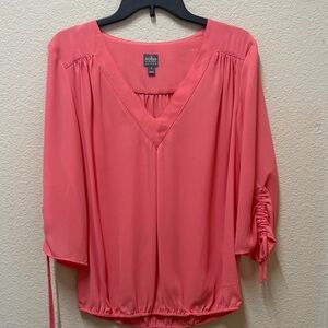 Soho Coral V-Neck Blouse